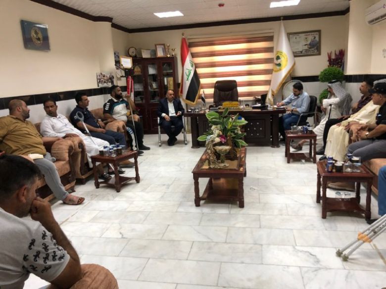 مديرية شهداء كربلاء تستقبل جرحى الداخلية والعرداوي يشيد بجهودهم ويعدهم بإستحصال حقوقهم