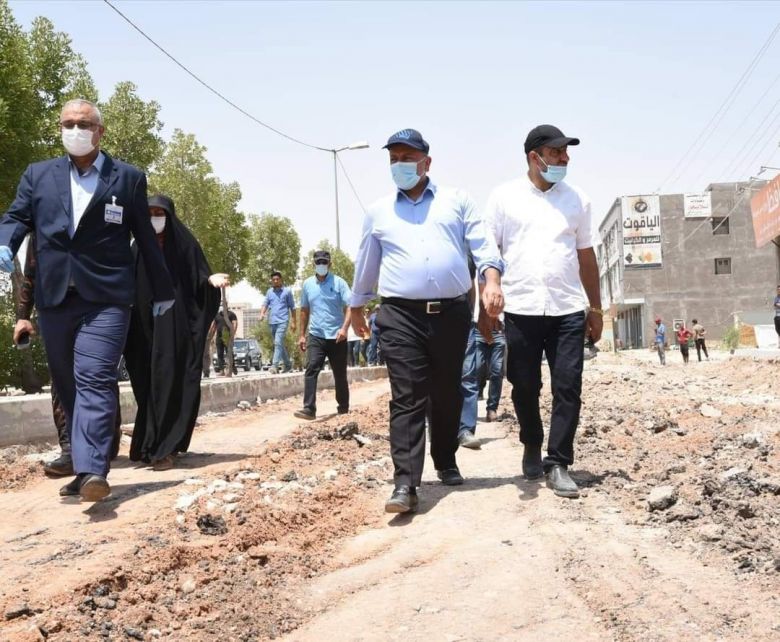 محافظ كربلاء المقدسة يقوم بجولة للإطلاع على مشروع تأهيل شارع المعملجي