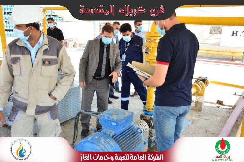وصول أسطول نقل شركة تعبئة وخدمات الغاز  الى كربلاء للمشاركة في نقل الزائرين