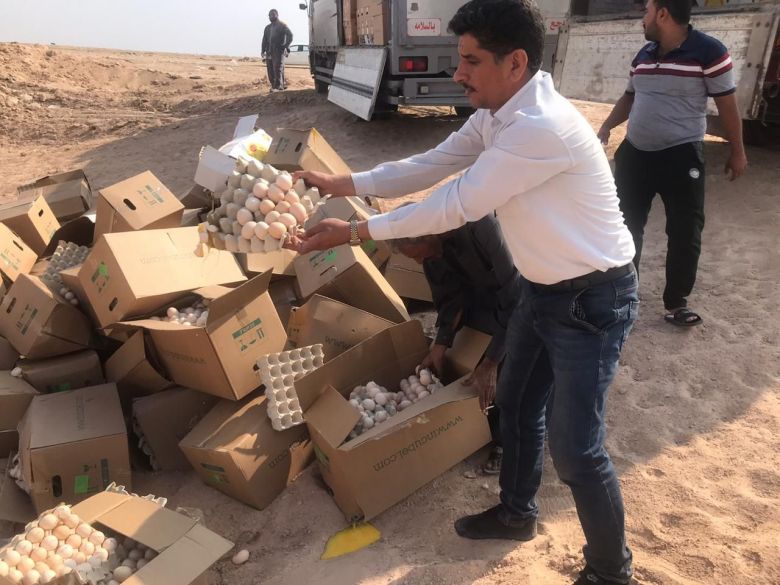 صحة كربلاء تضبط وتتلف أكثر من ( 11 ) طن من مادة بيض التفقيس مُوردة من دولة موبوءة بأنفلونزا الطيور