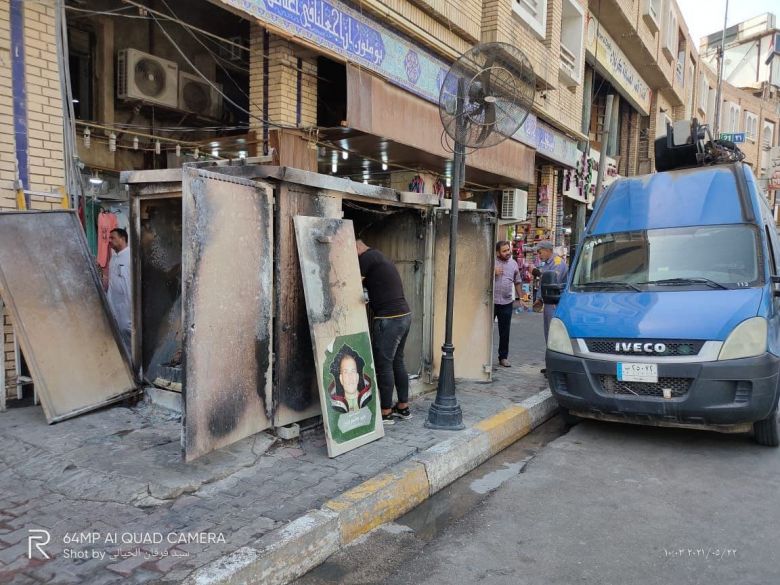 كهرباء كربلاء: نصب محطة صندوقية جديدة بعد احتراق القديمة وسط المدينة