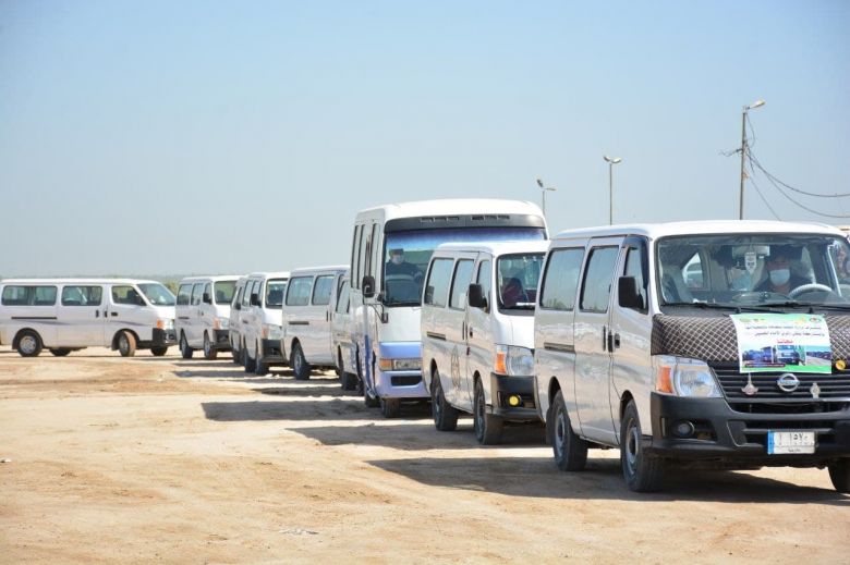 عبر اسطول آلياتها، تعبئة وخدمات الغاز تشارك بعملية نقل زوار الاربعين في كربلاء